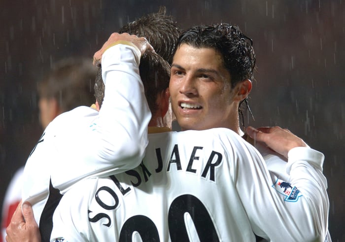 Cristiano Ronaldo and Ole Gunnar Solskjaer at Manchester United